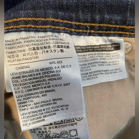 Levi’s Womens Perfectly Slimming 512 Straight Leg Dark Wash Denim Jeans Size 12 - Picture 10 of 13